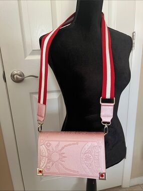 Sakura Cardcaptor Smilovely Empaistic messenger crossover bag pink stripe strap